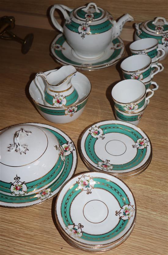 A Victorian painted porcelain teaset